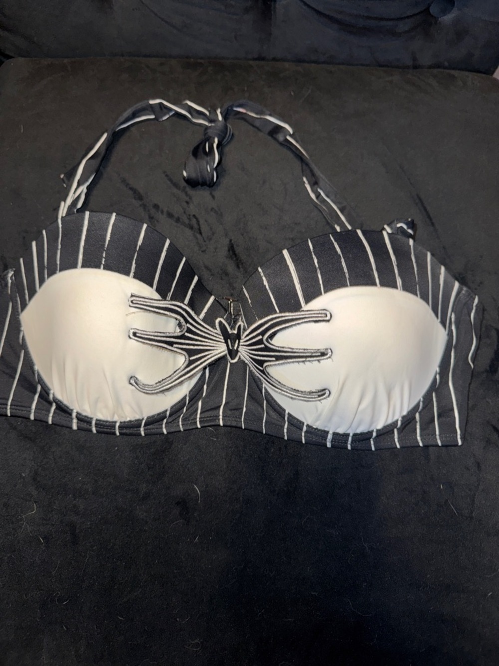 Hot Topic Striped Black & White Bandeau Bikini Top